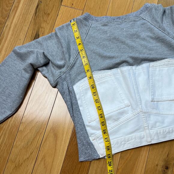 ETICA Upcycled Block Sweatshirt White / Grey Size S - Picture 8 of 9